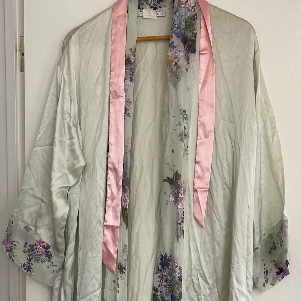 Silk floral robe